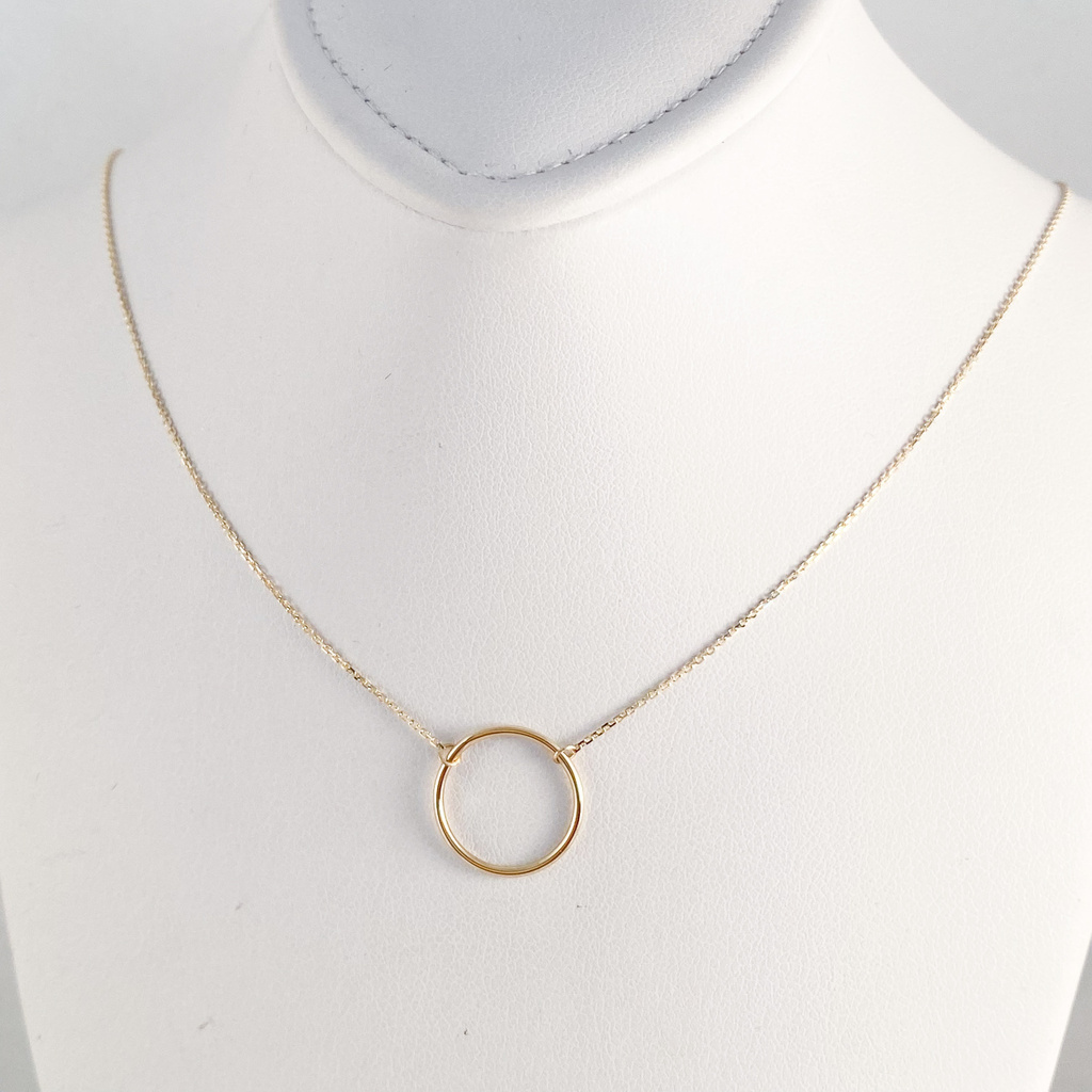Žluté zlato náhrdleník minimalistický - kroužek 42-45cm